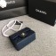 Chanel Classic Flap Mini Bag A1115 in Caviar Leather Sapphire with Golden Hardware 
