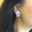 Chanel CC Stud Earrings Silver/White 2018