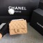 Chanel Classic Flap Mini Bag A1115 in Caviar Leather Apricot with Golden Hardware