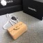 Chanel Classic Flap Mini Bag A1115 in Caviar Leather Apricot with Golden Hardware
