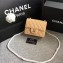 Chanel Classic Flap Mini Bag A1115 in Caviar Leather Apricot with Golden Hardware