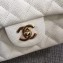 Chanel Classic Flap Mini Bag A1115 in Caviar Leather White with Golden Hardware