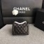 Chanel Classic Flap Mini Bag A1115 in Lambskin Leather Black with Silver Hardware
