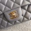 Chanel Classic Flap Mini Bag A1115 in Lambskin Leather Grey with Golden Hardware