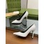 Gucci Heel 10.5cm Leather Pointy Toe Pumps Patent White 2023