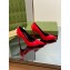 Gucci Heel 10.5cm Leather Pointy Toe Pumps Patent Red 2023