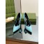 Gucci Heel 10.5cm Leather Pointy Toe Pumps Patent Blue 2023