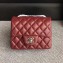 Chanel Classic Flap Mini Bag A1115 in Lambskin Leather Burgundy with Silver Hardware