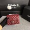 Chanel Classic Flap Mini Bag A1115 in Lambskin Leather Burgundy with Silver Hardware