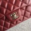 Chanel Classic Flap Mini Bag A1115 in Lambskin Leather Burgundy with Silver Hardware