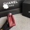 Chanel Classic Flap Mini Bag A1115 in Lambskin Leather Burgundy with Silver Hardware