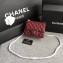 Chanel Classic Flap Mini Bag A1115 in Lambskin Leather Burgundy with Silver Hardware