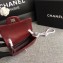 Chanel Classic Flap Mini Bag A1115 in Lambskin Leather Burgundy with Silver Hardware