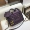 Chanel CC Filigree Grained Vanity Case Mini Bag A93342 Metallic Purple