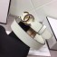 Chanel Calf Leather Belt with Blue Buckle 30mm Width White 2018