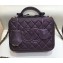 Chanel CC Filigree Grained Vanity Case Medium Bag A93343 Metallic Purple