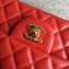 Chanel Classic Flap Mini Bag A1115 in Lambskin Leather Red with Golden Hardware