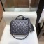Chanel CC Filigree Grained Vanity Case Mini Bag A93342 Metallic Gray