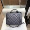 Chanel CC Filigree Grained Vanity Case Medium Bag A93343 Metallic Gray