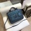 Chanel CC Filigree Grained Vanity Case Medium Bag A93343 Metallic Dark Turquoise
