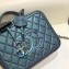 Chanel CC Filigree Grained Vanity Case Medium Bag A93343 Metallic Dark Turquoise