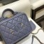 Chanel CC Filigree Grained Vanity Case Mini Bag A93342 Gray