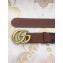 Signature Web canvas belt with a unfinished faded leather trim and our Double G buckle.