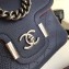 Chanel Grained Calfskin Small Archi Chic Flap Bag A57217 Blue/Silver 2018