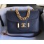 Chanel Grained Calfskin Small Archi Chic Flap Bag A57217 Blue/Gold 2018