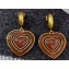 Balenciaga Casino Heart Earrings in Burgundy Resin