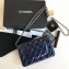 Chanel Patent Leather Classic Quilted WOC Bag Blue/Silver