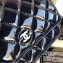 Chanel Patent Leather Classic Quilted WOC Bag Blue/Silver