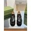 Gucci Heel 5.5cm Lug Loafer Black with Gold Double G 2023