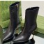 Gucci Heel 8.5cm Women's Pointed toe ankle boots ‎761988 Black leather 2023