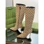 Gucci Heel 8.5cm Women's Pointed toe High boots ‎758293 GG Canvas Beige 2023