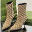 Gucci Heel 8.5cm Women's Pointed toe ankle boots ‎761988 GG Canvas Beige 2023
