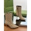 Gucci Heel 8.5cm Women's Pointed toe ankle boots ‎761988 GG Canvas Beige 2023