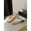 Chanel Heel 1.5cm Flat Slingbacks Tweed Beige/Gold 2023