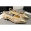 Chanel Heel 1.5cm Flat Slingbacks Tweed Beige/Gold 2023