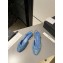 Chanel Heel 1.5cm Flat Slingbacks Print Denim Light Blue 2023