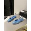 Chanel Heel 1.5cm Flat Slingbacks Print Denim Light Blue 2023