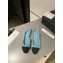 Chanel Heel 1.5cm Flat Slingbacks Tweed Green/Black 2023
