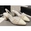 Chanel Heel 6.5cm Slingbacks G31318 Tweed White 2023