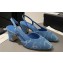 Chanel Heel 6.5cm Slingbacks G31318 Print Denim Dark Blue 2023