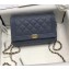 Chanel WOC Caviar Boy Flap Bag Dark Blue 