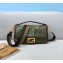 Fendi Medium Baguette Bag Embroidered FF Fish-Eye Canvas Bag Green 2021