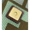 Fendi Medium Baguette Bag Embroidered FF Fish-Eye Canvas Bag Green 2021