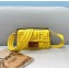 Fendi Mini Baguette Canvas Bag Yellow with Embroidery 2021