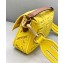 Fendi Mini Baguette Canvas Bag Yellow with Embroidery 2021