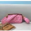 Fendi Mini Baguette Canvas Bag Pink with Embroidery 2021